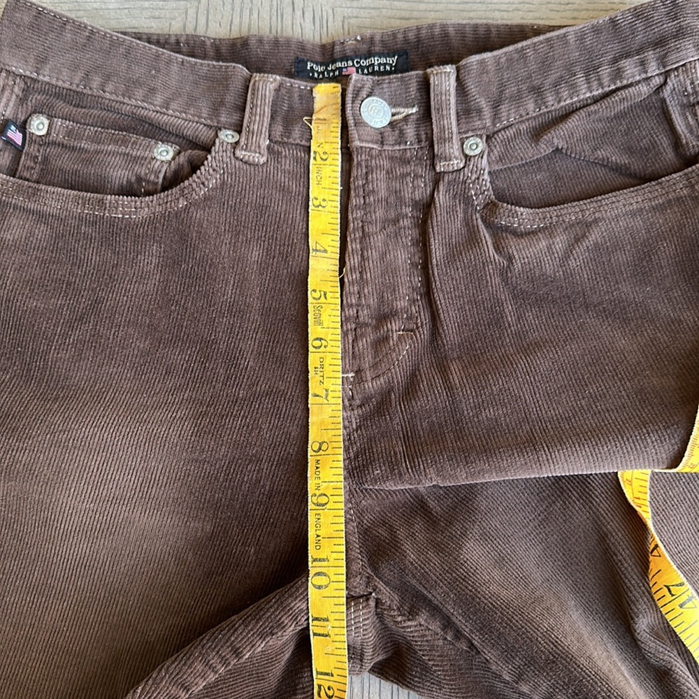 Polo by Ralph Lauren - High-Waisted, Flare-Leg, Chocolate-Brown Jeans - SZ 6 - Picture 6 of 15